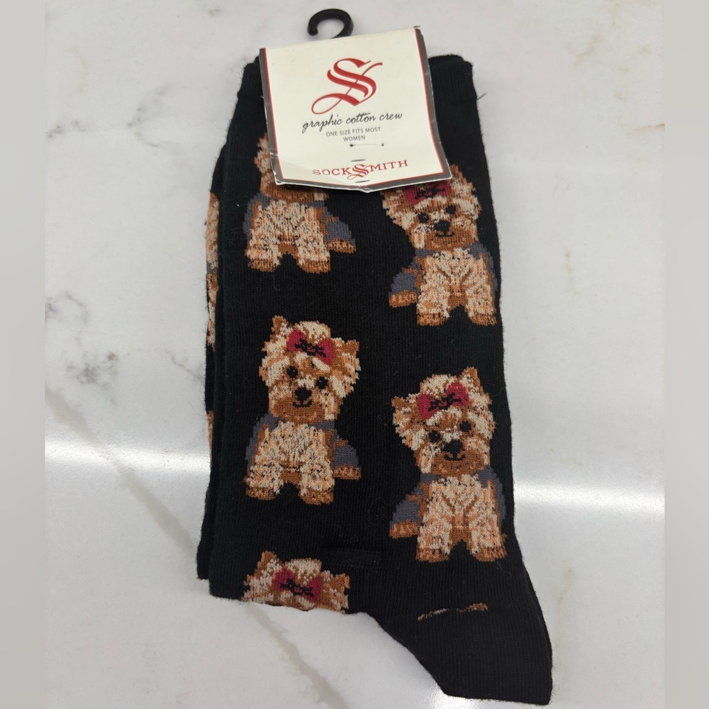 BNWT Adorable Socksmith Women’s Yorkie Yorkshire Terrier Dog Socks 9-11